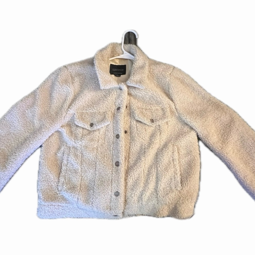 SANCTUARY cropped shearling jacket coat